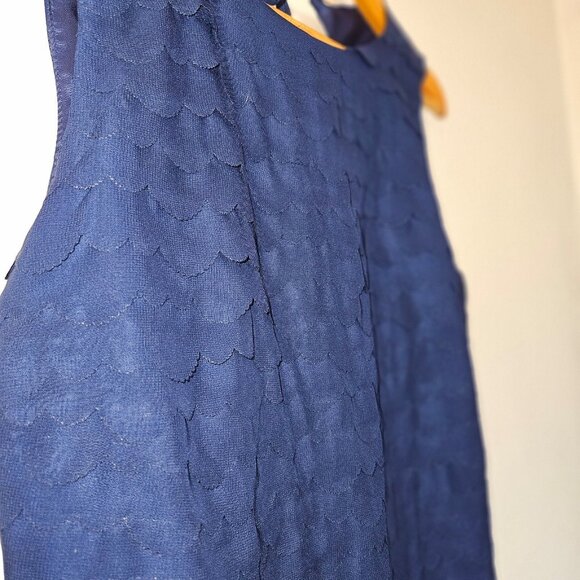 Max Studio Navy Lace Tiered Sheath Dress Small • Wedding Guest Coastalcore - Picture 4 of 8